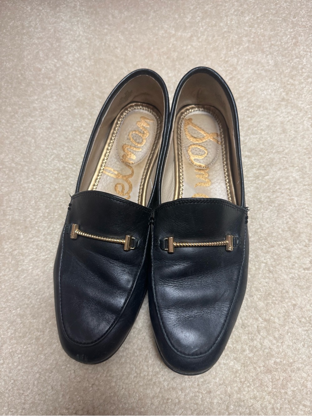 Sam Edelman Black Leather Bit Slip-On Loafers